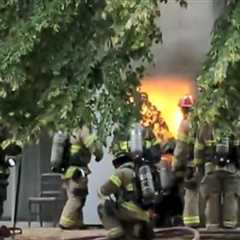 Explosion Rocks Apartment Complex As Firefighters Investigate Inside