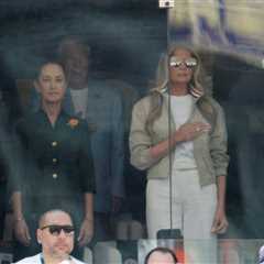 Trump flanked by Melania, FIFA president and the prez of Mexico