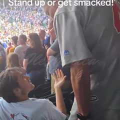 Older man slaps fan at Cubs game for not standing for national anthem in viral video: ‘Get up’