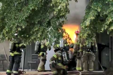 Explosion Rocks Apartment Complex As Firefighters Investigate Inside