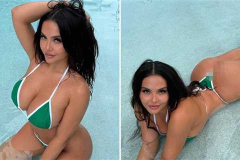 Stella Hudgens Bouncing N' Behaving In Thong Bikini, Poolside Pics