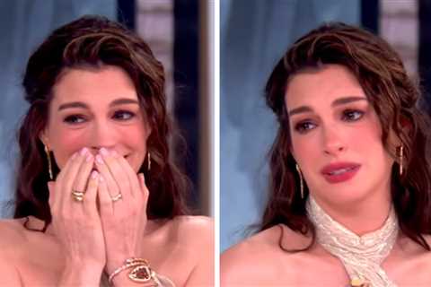 Anne Hathaway Tears Up as Whoopi Goldberg Raves About Her