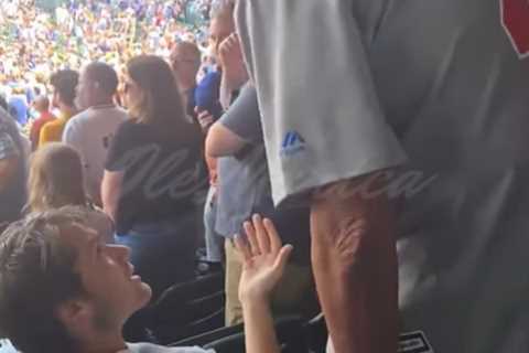 Older man slaps fan at Cubs game for not standing for national anthem in viral video: ‘Get up’
