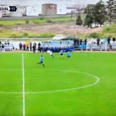 Soccer ball kicked on road causes car crash during Uruguayan match in scary moment