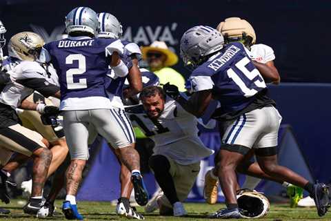 Saints-Cowboys practice descends into chaos with multiple brawls — with ex-WWE star’s son in middle ..