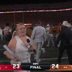 Steve Sarkisian torched for spurning Holly Rowe in shocking scene after dramatic Texas win