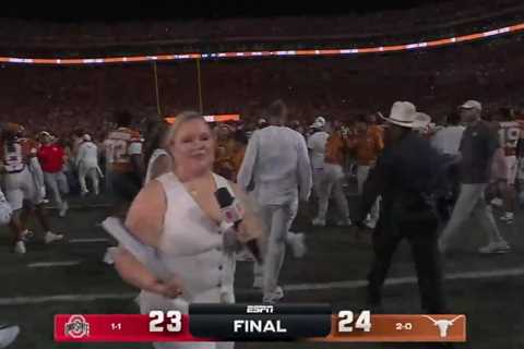 Steve Sarkisian torched for spurning Holly Rowe in shocking scene after dramatic Texas win